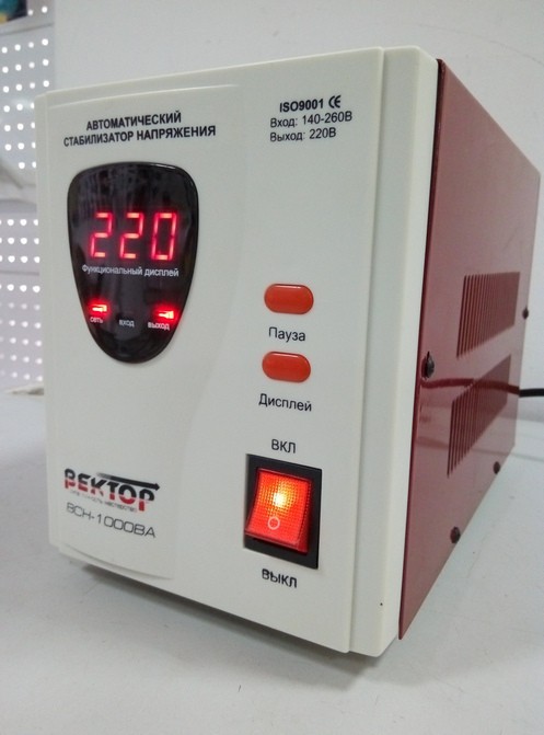 Стабилизатор напряжения ВЕКТОР ВСН-1000ВА